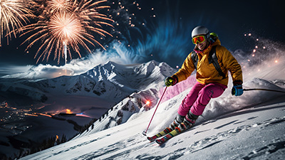 Skid�kare samt fyrverkerier 